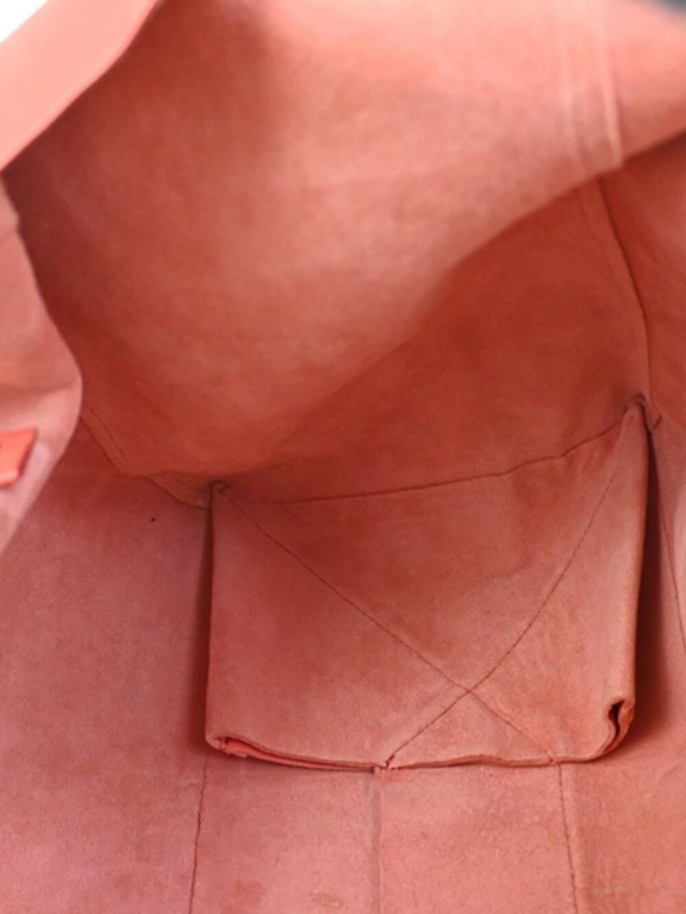 CELINE Logo Horizontal Cabas Tote Shoulder Hand Bag Leather Orange Italy 35ZA290 - Picture 11 of 14